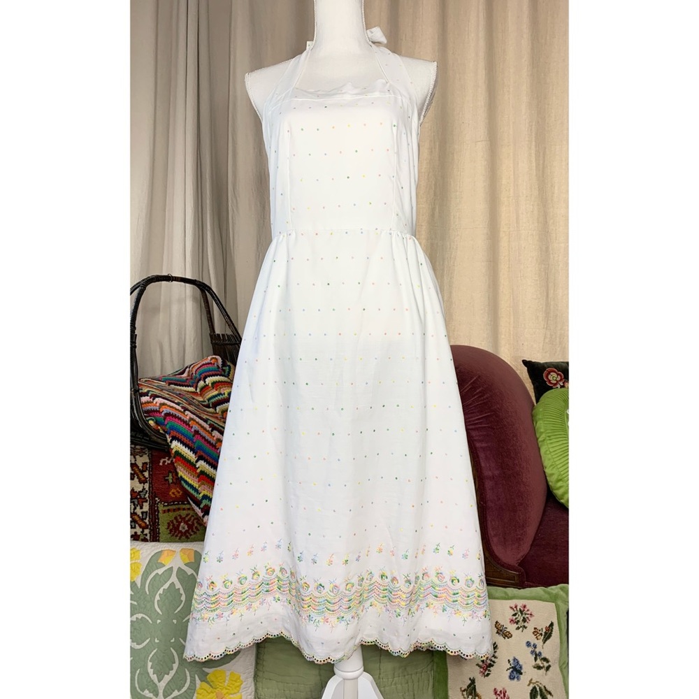 70s Eyelet Halter Dress